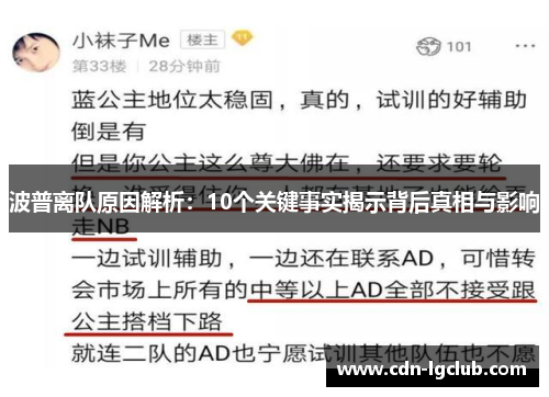 波普离队原因解析：10个关键事实揭示背后真相与影响