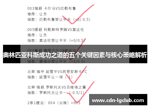 奥林匹亚科斯成功之道的五个关键因素与核心策略解析 奥林匹亚科斯成功之道的五个关键因素与核心策略解析